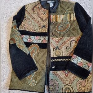 Indigo Moon Vintage Jacket With Colored Designs